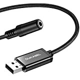 DuKabel Adattatore da Jack a USB 1.2m connettore USB A su Presa Jack da 3,5 mm, 0.5m Scheda Audio Esterna, ...