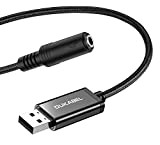 DuKabel ProSeries da USB a 3,5mm Adattatore Jack, TRRS 4 poli USB Mic-Supportato a Cuffie AUX Adattatore Built-in Scheda audio ...