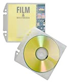 Durable 522319 - CD/DVD Cover Easy, Busta per 1 CD/DVD con Libretto o 2 CD/DVD, Resistente, Fori per Archiviazione, Trasparente, ...