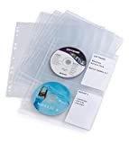 Durable 523819 - CD/DVD Cover Light M, Busta per 4 CD/DVD, Foratura per Archiviazione, Porta Etichetta, Trasparente, Confezione da 10 ...