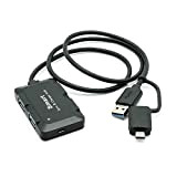 Dynamode Adattatore hub multifunzione USB 3.0 da tipo C a 4 porte - Porta USB/USB-C 2 in 1 - Dispositivo ...
