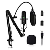 DYOSEN USB Microphone Kit for Podcast PC/Micro/Mac/iOS/Android with Pop Filter for Gaming/Online/Chatting Videos/Voice Overs/Streaming (Color : Arm Stand)