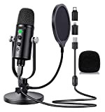 DYOSEN USB Microphone Kit for Podcast PC/Micro/Mac/iOS/Android with Pop Filter for Gaming/Online/Chatting Videos/Voice Overs/Streaming (Color : Desktop)