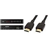 E-Star T2-618 UHD Decoder digitale terrestre DVBT-2 RJ45 USB 2.0 HEVC Main 10, Nero & Amazon Basics - Cavo Ultra ...
