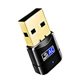 EasyULT Adattatore WiFi Scheda di Rete USB 2.0 600Mbps, Wireless Dual Band (5G/433Mbps+2.4G/150Mbps), Nessun Bisogno di Driver, per PC/Desktop/Laptop/Windows 10/8/7/ ...