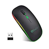 EasyULT Bluetooth Mouse Senza Fili, Mouse Wireless Ricaricabile, Mouse Silenzioso a Due modalità (Bluetooth 5.1 e Wireless 2.4G), 3 DPI ...
