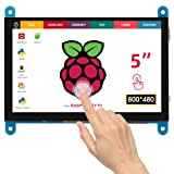 ELECROW Raspberry Pi Touch Display per Raspberry pi, Monitor LCD da 5 pollici 800×480 con porta HDMI Monitor Touchscreen Supporta ...