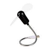 ELECTRÓNICA REY Mini Ventilatore Portatile USB con Cavo Flessibile, 17 cm, Nero