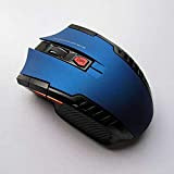 Ellenne Mouse Gaming Wireless Senza Fili 1200 DPI 6 Tasti Ottico Laptop Gioco PC SMA4 (Blu)