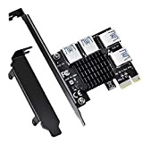 ELUTENG Scheda PCIE Riser PCIe da 1 a 4 con Grande Dissipatore PCI Express Riser Cards 4 USB 3.0 Esterna ...