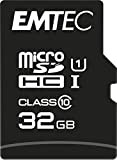 EMTEC EliteGold - Scheda di memoria microSDHC ad alta velocità da 32 GB, con adattatore SD, UHS-I, U1, classe 10, ...