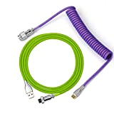 EPOMAKER Mix cavo USB tipo C 1,8 m, tipo C a USB A, TPU, cavo meccanico a spirale con connettore ...