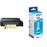 EpsonEcotank Et-14000 - Stampante Inkjet A3+ & Serie 664 Ecotank, Flaconi Di Inchiostro Dye A 4 Colori, 70 Ml, Ciano