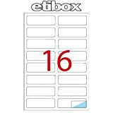 ETICHETTE ADESIVE ETIBOX SU FOGLIO A4 (Etichette: mm 99,10x33,9) Conf. 100 fogli A4