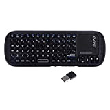Ewent Mini Tastiera Wireless 2.4Ghz senza fili con Touchpad, Layout US per PC, Android TV, Android Box, PS3