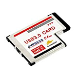 Express Card Expresscard 54mm to 2-Port Dual USB 3.0 USB3.0 Hub Converter Adapter Card w/DC Jack 5Gbps For Laotop Notebook ...