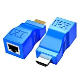 Extender HDMI,HDMI a RJ45 Converter Repeater ricevitore Sender, distanza di trasmissione 30 M LAN Ethernet balun Extender ripetitore via CAT5e/6 ...