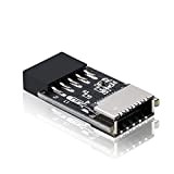 EZDIY-FAB Adattatore da USB 2.0 con Internal Header(9 pin) a USB 3.1/3.2 Type-C (20 pin) A-Key Pannello Frontale a 180 ...