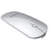 FENIFOX Mouse Bluetooth, piatto sottile silenzioso mini Small Quiet ottico portatile da viaggio per computer laptop PC tablet Android (argento ...