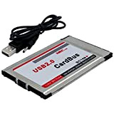 Feredery PCMCIA a USB 2.0 CardBus 2 Porte 480M Scheda Adattatore per Laptop PC Computer