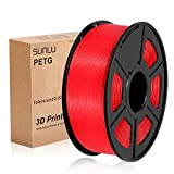 Filamento per stampante 3D PETG 1,75 mm Bobina da 1 kg, filamento PETG SUNLU Rosso 1,75 +/- 0,02 mm per ...
