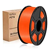 Filamento per stampante 3D PETG 1,75 mm Bobina da 1 kg, filamento PETG SUNLU Arancione 1,75 +/- 0,02 mm per ...