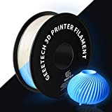 Filamento PLA 1,75 mm Blu Chiaro Glow In the Dark, Fluorescenza Blu In Assenza di luce, GEEETECH Stampante 3D Filamento ...