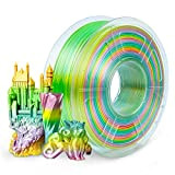 Filamento SUNLU PLA+ 1.75mm Silk Rainbow Multicolor per stampante 3D FDM, 1KG/Spool PLA Plus Filamento Shiny Silk Rainbow 01
