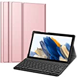 FINTIE Keyboard Case Compatible with Samsung Galaxy Tab A8 10.5" (Spanish Layout), Rose Gold