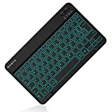 FINTIE Wireless Tastiera Retroilluminata e di 7 Colori [Layout Italiano] - Ricaricabile 10 Pollici Bluetooth Tastiera Compatibile con iPad e ...