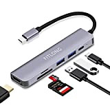 FITLONG Hub USB C 6-in-1, Adattatore MacBook Air / Pro, Adattatore USB C con HDMI 4K, PD 100W, 2 porte ...