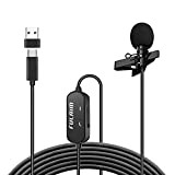 FULAIM Microfono Lavalier USB Type-C con Riduzione Del Rumore per Smartphone Android, 19,7Ft USB-C Omnidirezionale Microfono per YouTube/Intervista/Live Streaming con ...