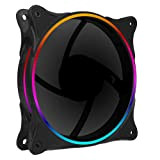 Game max PC ventola di raffreddamento da 120 mm, arcobaleno LED, dual-ring, cuscinetto idraulico, 7 lama ventola, connettore 3PIN Aura, RGB Mystic ...