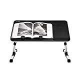 GAOLE Laptop Desk - Multifunzionale Tavolino - Pieghevole Sollevamento Regolazione Staffa - Semplice da Tavolo Computer Bed (Color : Black)
