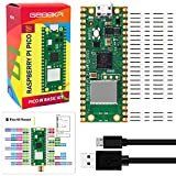 GeeekPi Raspberry Pi Pico W Basic Kit - Raspberry Pi RP2040 Chip, Wi-Fi Wireless Connectivity,Unsoldered Headers+ MicroUSB Cable included