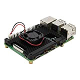 Geekworm Raspberry Pi 4 Embedded Heatsink with Fan, Raspberry Pi 4B Armor Aluminum Radiator with 5V Cooling Fan Compatible with ...