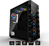 GELID SOLUTIONS Black Diamond Gaming PC Case - ATX ITX Mid-Tower, 4 Ventole ARGB, Gestione dei Cavi, Vetro temprato, Porte ...