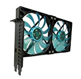GELID SOLUTIONS Supporto per Slot per Slot PCI - 2 x Slim 120mm UV Blue Fan - Flusso d'Aria Elevato ...