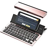 Geyes - Mini tastiera Bluetooth pieghevole, portatile, ricaricabile, mini tastiera wireless con funzione USB, per iOS,Android, Windows, tablet, PC, laptop, ...