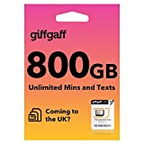 Giffgaff 25 pounds SIM Card 800 GB