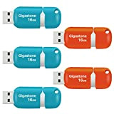 Gigastone 16 GB Chiavetta USB 2.0, Confezione da 5, V10 Serie, Unità Flash USB Retrattili per PC Laptop MacBook Computer, ...