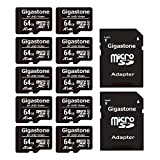 Gigastone Micro SD 64 GB, Set da 10, A1 U3 4K, per Telefono Fotocamere Videocamere Dashcam GoPro DJI Drone Fino ...