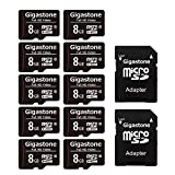 Gigastone Micro sd 8 GB, Set da 10, U1 C10, per Telefono Fotocamere Videocamere Dashcam GoPro DJI Drone Fino a ...