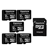 Gigastone Scheda di Memoria Micro SDHC da 32 GB con Adattatore SD. Set da 5, U1 C10, Fino a 90 ...