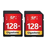Gigastone Scheda SD 128 GB, Set da 2, Scheda di Memoria SDXC, Velocità di Lettura Fino a 80 MB/sec, Classe ...