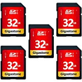 Gigastone Scheda SD 32 GB, Set da 5, Scheda di Memoria SDHC, Velocità di Lettura Fino a 80 MB/sec, Classe ...