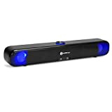 GOgroove SonaVERSE Sense Soundbar LED dell'altoparlante del Computer - Altoparlante LED Alimentato Tramite USB per Desktop e Laptop con Ciclo ...