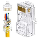 Greluma 60 Pz Connettori RJ45 CAT6 Pass-through termina Spina terminale di rete placcata oro Ethernet