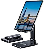 Gritin Supporto Tablet, Regolabile Porta Cellulare da Tavolo, Antiscivolo e Pieghevole Dock Telefono Stabile Compatibile con il Nuovo iPad 12.9, ...