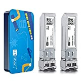 H!Fiber.com 10G multimodale SFP+ LC Modulo, 10GBase-SR Transceiver per Cisco SFP-10G-SR, Meraki MA-SFP-10GB-SR, Ubiquiti UniFi UF-MM-10G, Mikrotik, Netgear e Altro ...